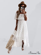 for Shoulder Lace Color Long Off Gown Solid Women