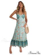 for Suspender Gown Flowered Bohemian Women