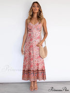 for Suspender Gown Flowered Bohemian Women