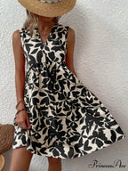 for Tiered Design Sleeveless Minidress Flowered Ruffle Women