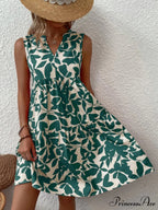 for Tiered Design Sleeveless Minidress Flowered Ruffle Women