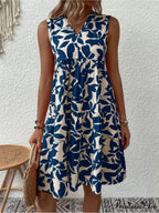 for Tiered Design Sleeveless Minidress Flowered Ruffle Women