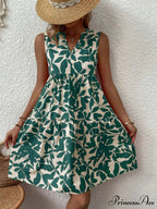 for Tiered Design Sleeveless Minidress Flowered Ruffle Women