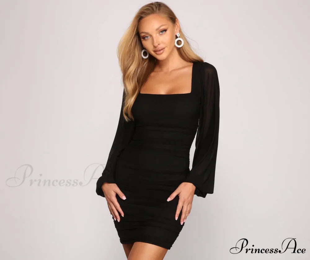 Forever Chic Mesh Charming Bodycon Mini Dress