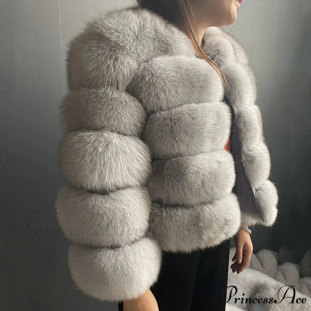 Fox Fur Winter Chilly Weather Coat