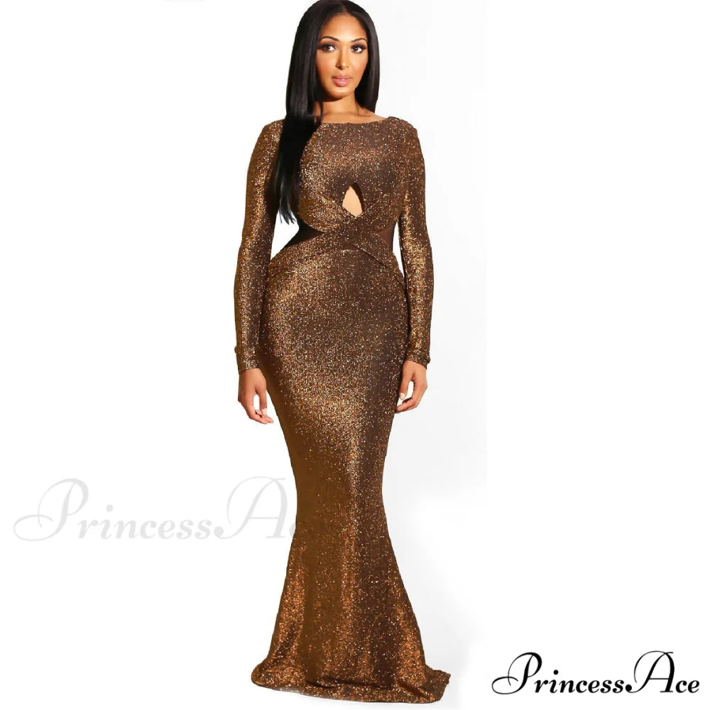 Francine Formal Open Charming Back Glitter Dress