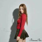 Frankies Red Handmade Flower Cardigan