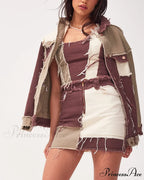 Frayed Detail High Trendy Waist Ripped Jeans