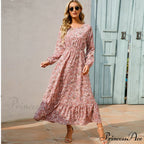Free-spirited Women's Chiffon Floral Maxi Dress