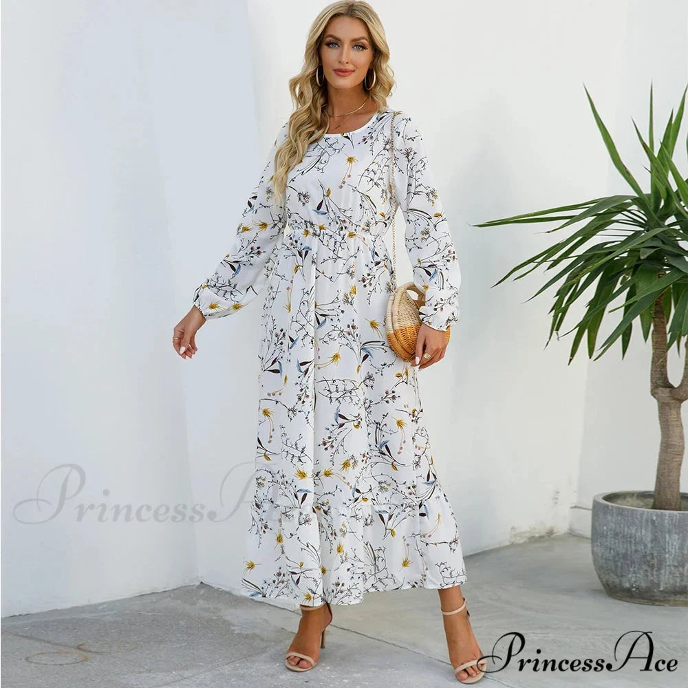 Free-spirited Women's Chiffon Floral Maxi Dress