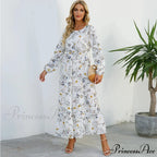 Free-spirited Women's Chiffon Floral Maxi Dress