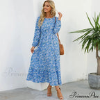 Free-spirited Women's Chiffon Floral Maxi Dress