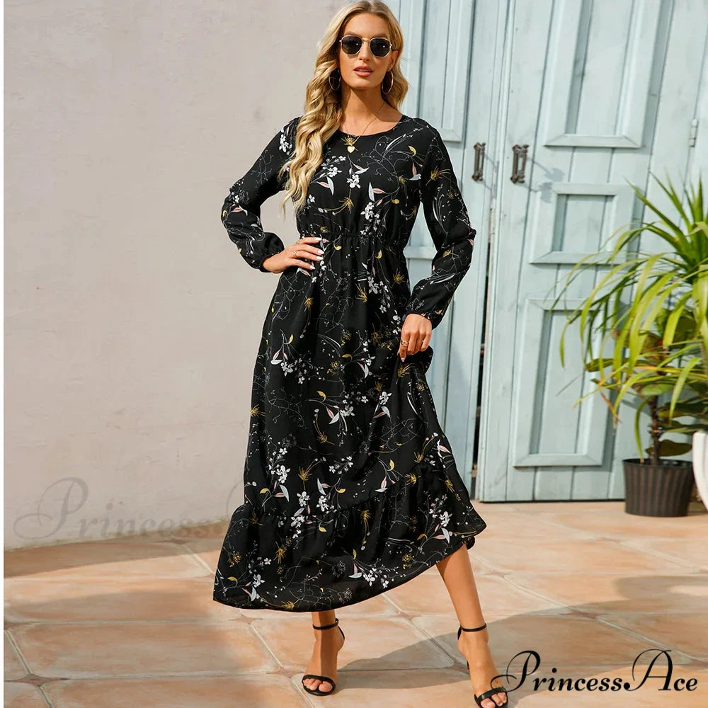 Free-spirited Women's Chiffon Floral Maxi Dress