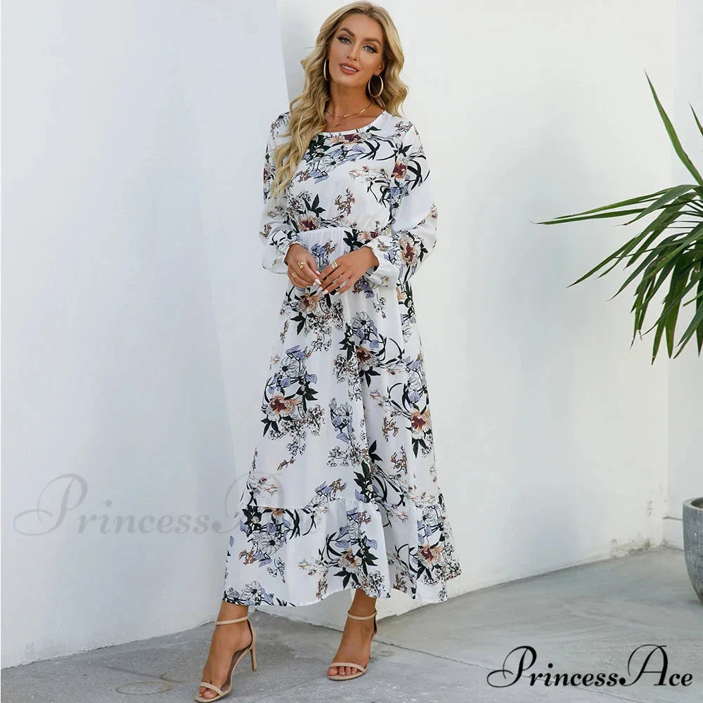Free-spirited Women's Chiffon Floral Maxi Dress
