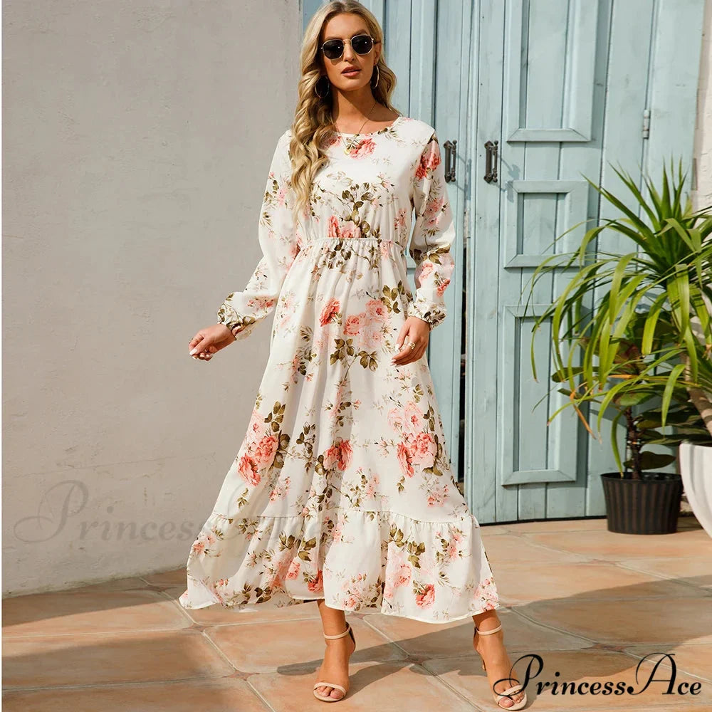Free-spirited Women's Chiffon Floral Maxi Dress