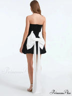 French Bow Strapless Party Dress