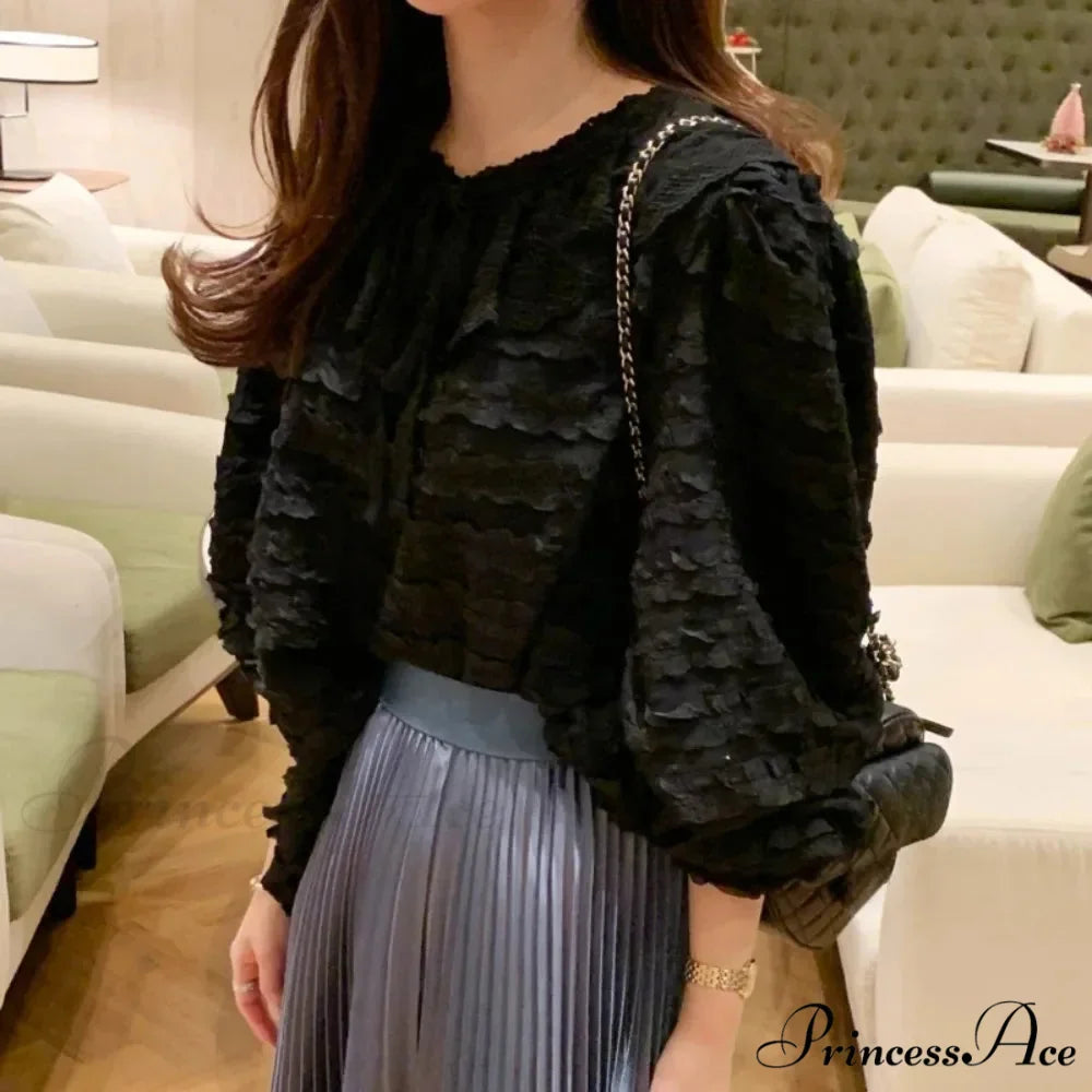 French Fashion Lace Up Baggy Top