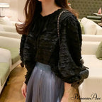 French Fashion Lace Up Baggy Top