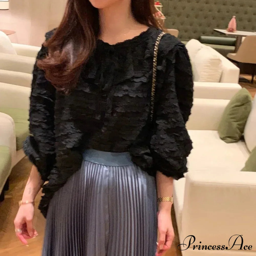 French Fashion Lace Up Baggy Top