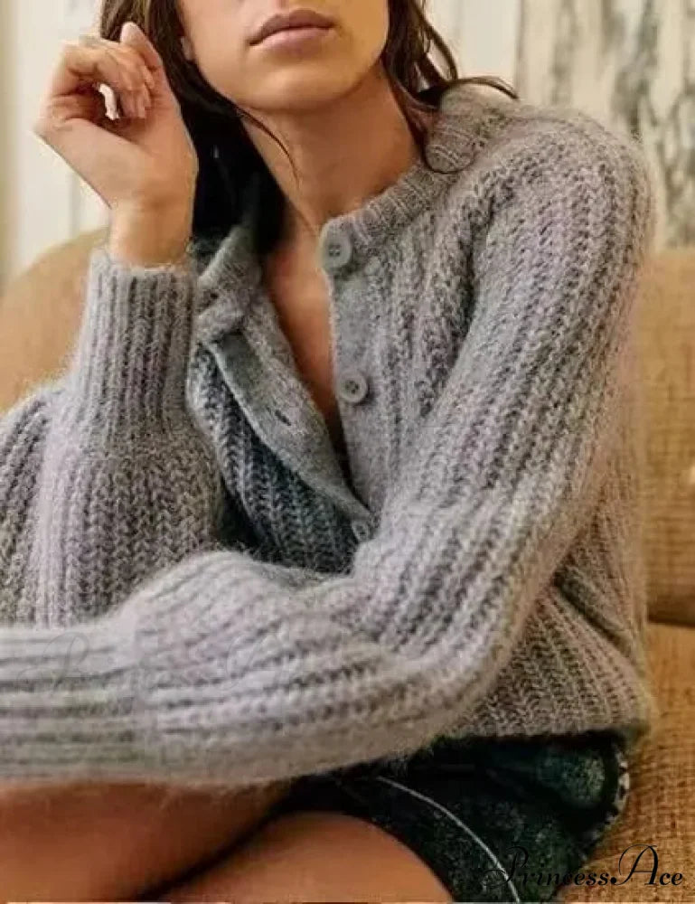 French Specialized Sturdy Relaxed Style Baggy Cardigan