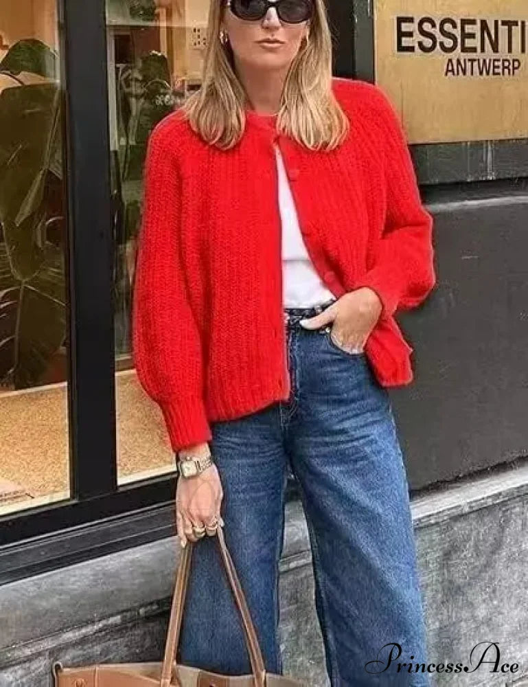 French Specialized Sturdy Relaxed Style Baggy Cardigan