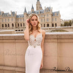 French Thin Strap Mermaid Bridal Gown