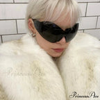 Fresh Green Gradient Cropped Fluffy Coat