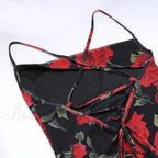 Fresh Rural Style Long SlimPrinted Suspended Spring/Summer Off Shoulder Floral Dress