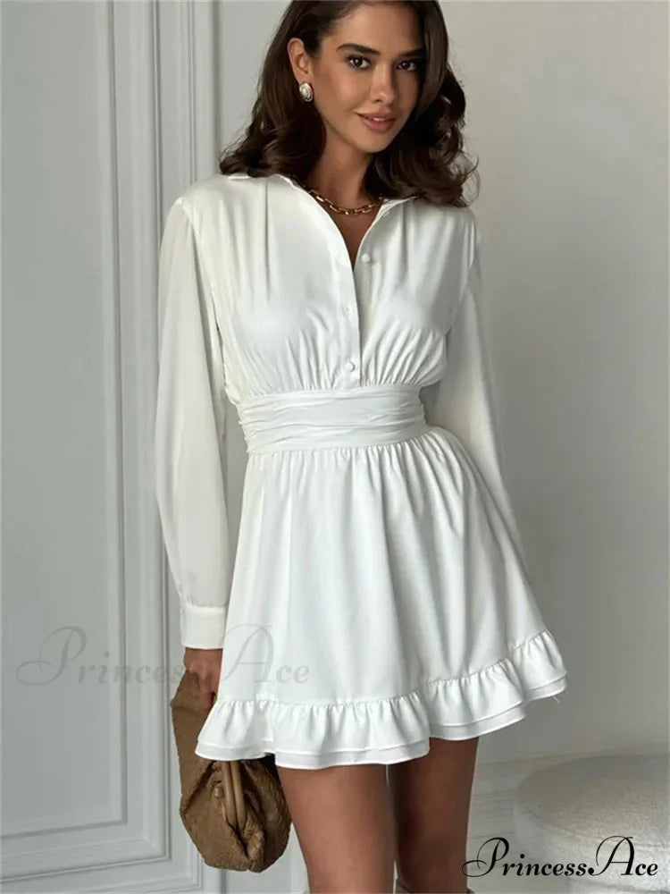 Frilled Bandage Lace-Up Mini Dress