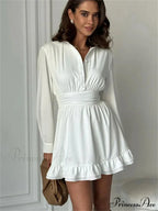 Frilled Bandage Lace-Up Mini Dress