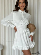 Frilled Bandage Lace-Up Mini Dress