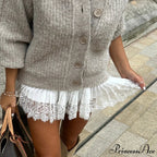 Frilled Border Tiered Mini Skirt