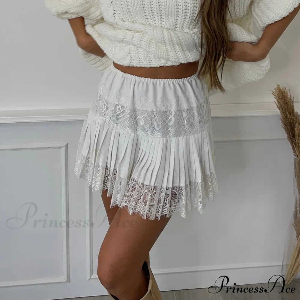 Frilled Border Tiered Mini Skirt