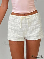 Frilled Fastened Elastic Waist Short