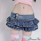 Frilled Folded Extremely Brief Skirt