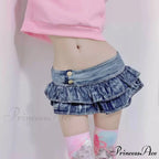 Frilled Folded Extremely Brief Skirt