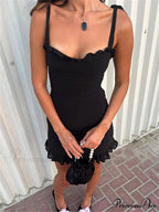 Frilled High-Rise Bandage Mini Dress