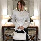 Frilled Ivory Extended Sleeve Top