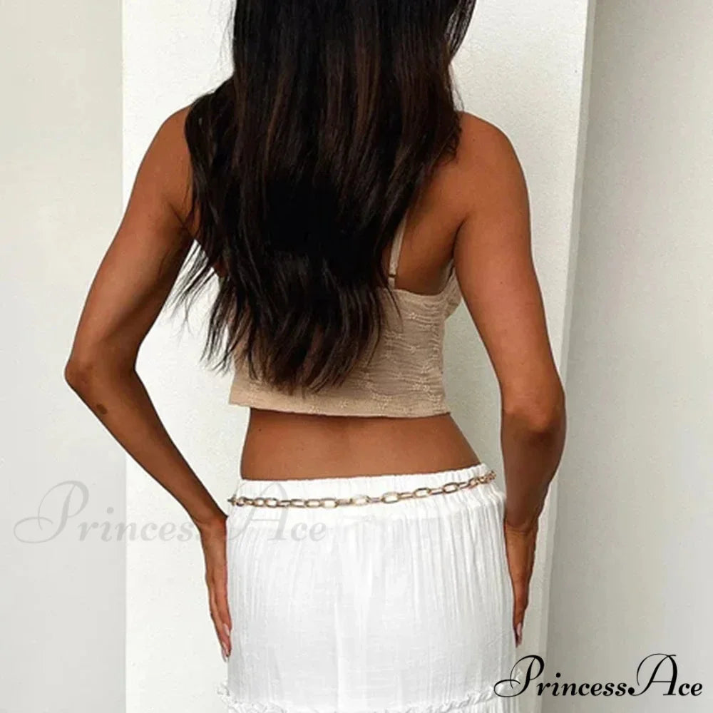 Frilled Lace Trim Short Top