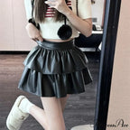 Frilled Leather Gothic Skirt