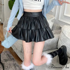Frilled Leather Gothic Skirt