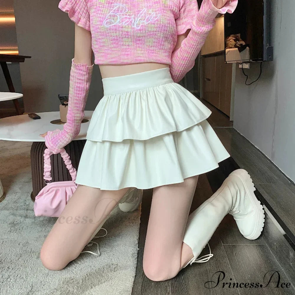 Frilled Leather Gothic Skirt