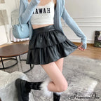 Frilled Leather Gothic Skirt