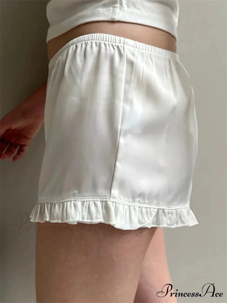 Frilled Stretchy Low Waist Short