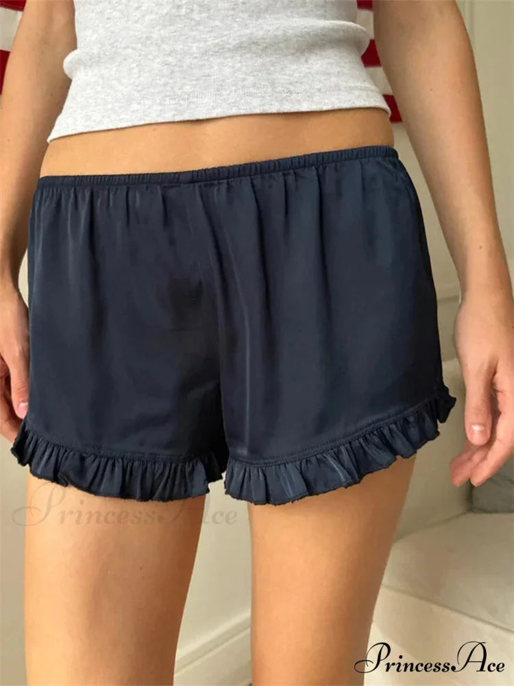 Frilled Stretchy Low Waist Short
