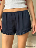 Frilled Stretchy Low Waist Short