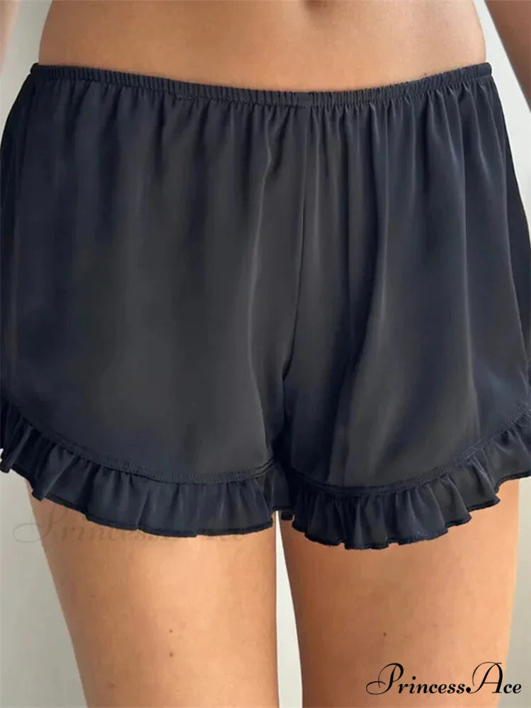 Frilled Stretchy Low Waist Short