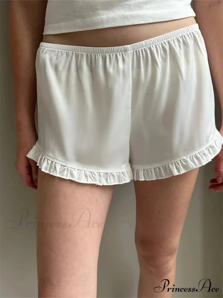 Frilled Stretchy Low Waist Short