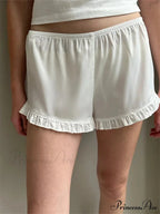 Frilled Stretchy Low Waist Short