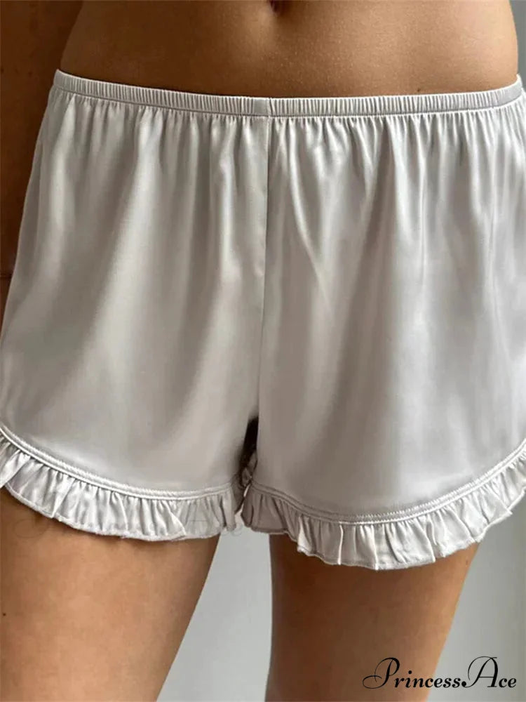 Frilled Stretchy Low Waist Short